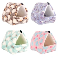 8 x 8cm hamster house warm soft beds houses rodent cage printed hammock for rats cotton guinea pig accessories small animal cage