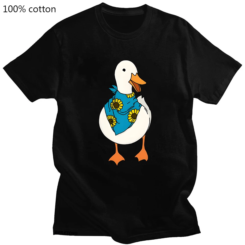 

Женская футболка с рисунком Happy Duck, футболка из 100% хлопка с милым мультяшным графическим рисунком для девочек и мальчиков, модные летние топы с коротким рукавом