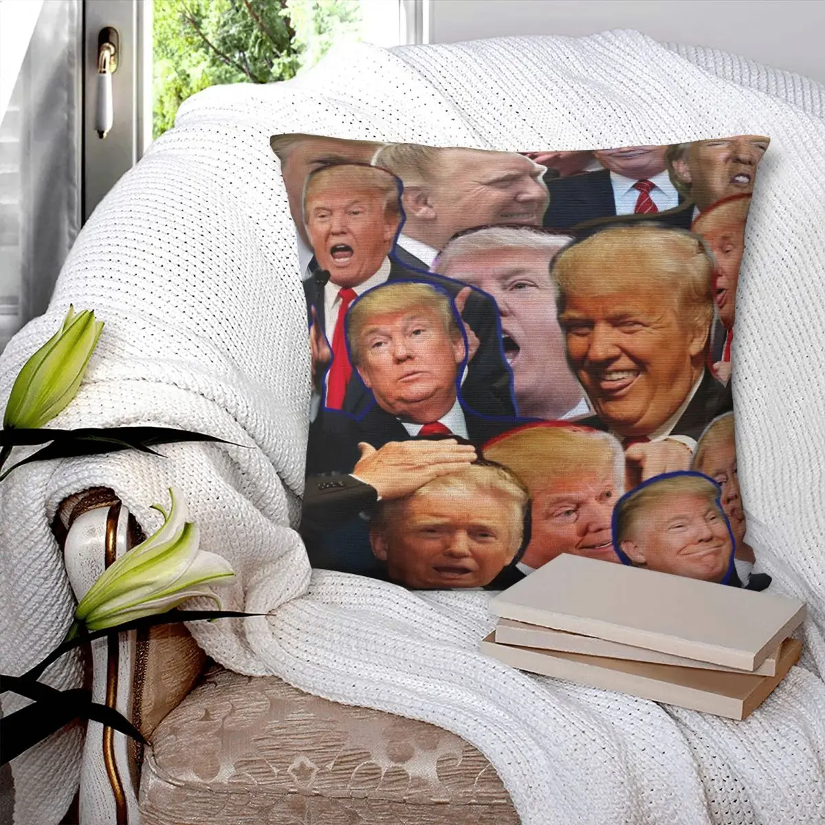 

Donald Trump Collage Pillowcase Printed Cushion Cover Sofa Waist Pillow Pillow Cover