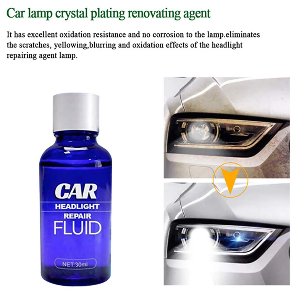 

30ml 9H Hardnes Headlight Lens Restoration System Car Headlight Maintenance Clean Retreading Agent Spray Polish Repair Fluid Kit