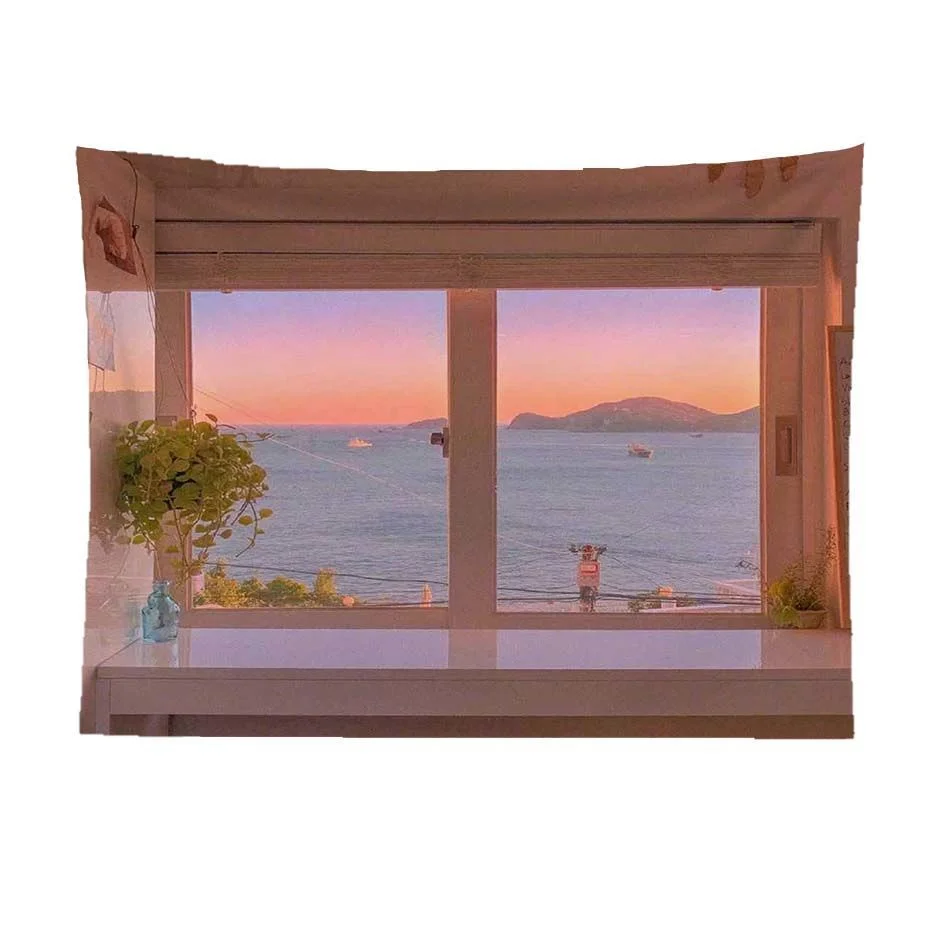 

Imitation Window Scenery Decoration Tapestry Wall Hanging Background Cloth Wall Art Decoration Room Aesthetics Home Decoration