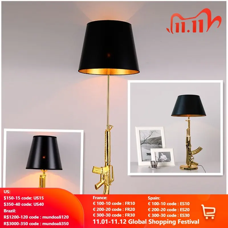 

Modern Creative AK47 Gun Design Led Desk Lamp ForLiving Room Bedroom Decor Lighting Metal Reading Bedside Night Light