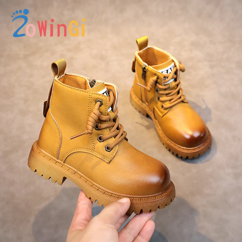 

Детские короткие ботинки для девочек, модная повседневная обувь из искусственной кожи, на молнии, обувь для маленьких девочек, Размеры 26-36