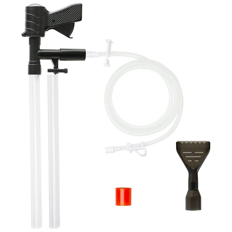 

Hot-Aquarium Vacuum, Quick Gravel Cleaner Water Changer Extendable Siphon Vac With Air-Pressing Button