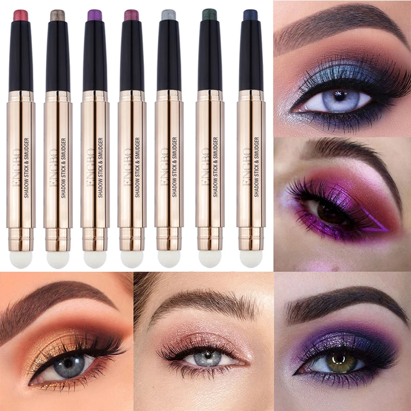 

12 Colors Eye Shadow Stick Pearlescent Eye Shadow Highlighters Pencil Waterproof Glitter Professional Eyeshadows Makeup Tools