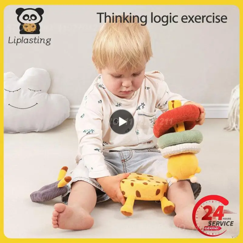 

Children's Plush Toy Educational Cute Giraffe Stacking Ring Puzzle Doll Game For Infant Kids Soft Stuffed Animals Stacking Toys