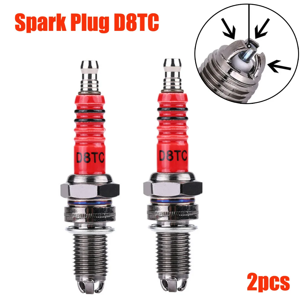 2 шт. Свеча зажигания D8TC D8EA DR8EA 125cc 150cc 200cc 250cc CG125 CF250 CH250 ATV GY6 металлическая 76 мм