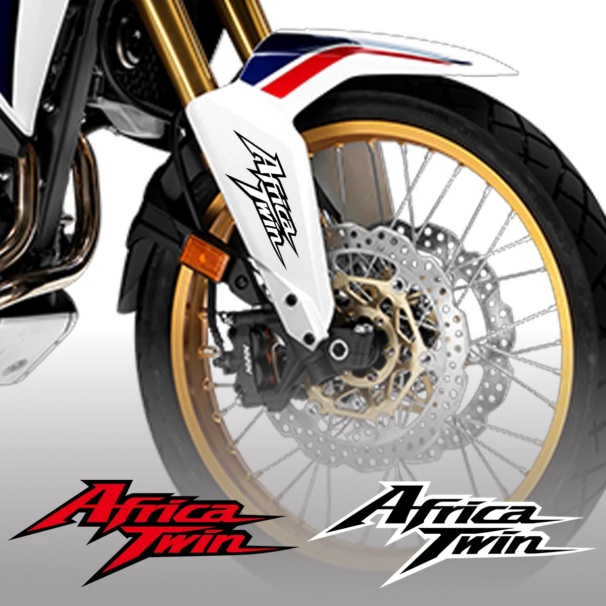 Фото 2 шт. светоотражающие виниловые наклейки для мотоцикла Africa Twin, для боковых панелей и переднего крыла, водонепроницаемые декоративные наклейки №1