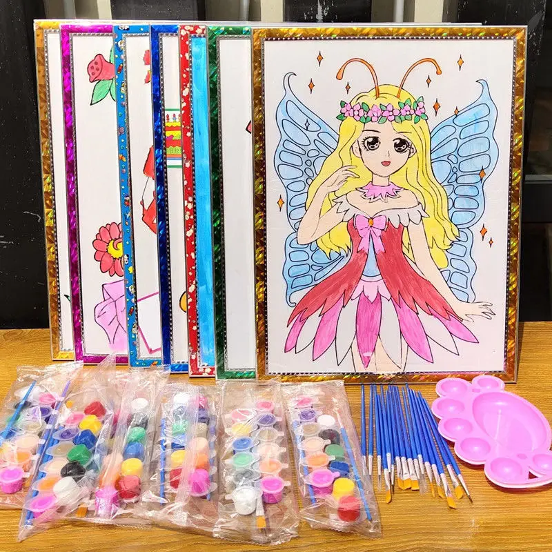 

Graffiti Painting Stall Painting Wholesale Children Painting Painting Foam Board Square Pigment Diy Gouache Stall Set