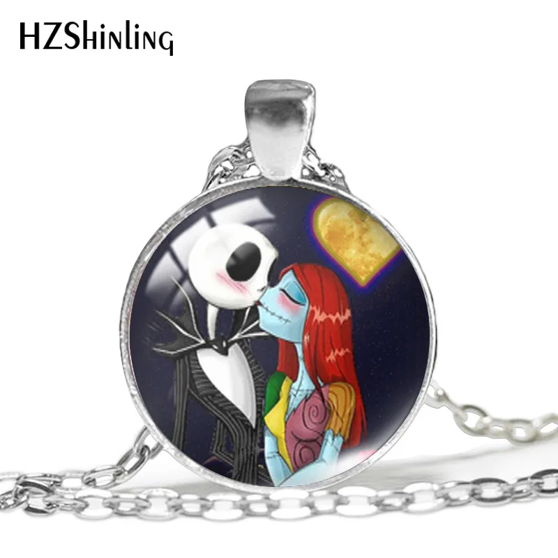 

The Nightmare Before Christmas Necklace Halloween Skull Time Stone Pendant Gift