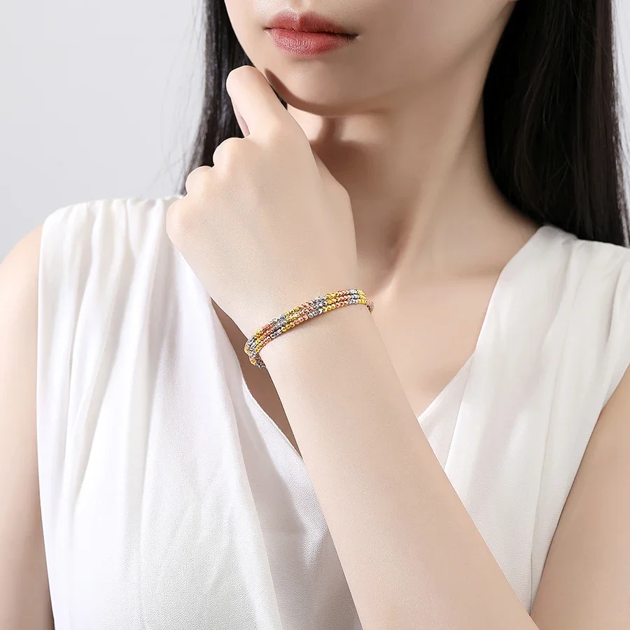 Разноцветные эластичные бусины TONGZHE искусственные серебряные драгоценные камни