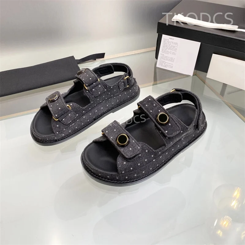 

Сандалии женские пляжные на платформе, классические Босоножки с открытым носком, на липучке, праздничная обувь, модные босоножки для отпуска, лето