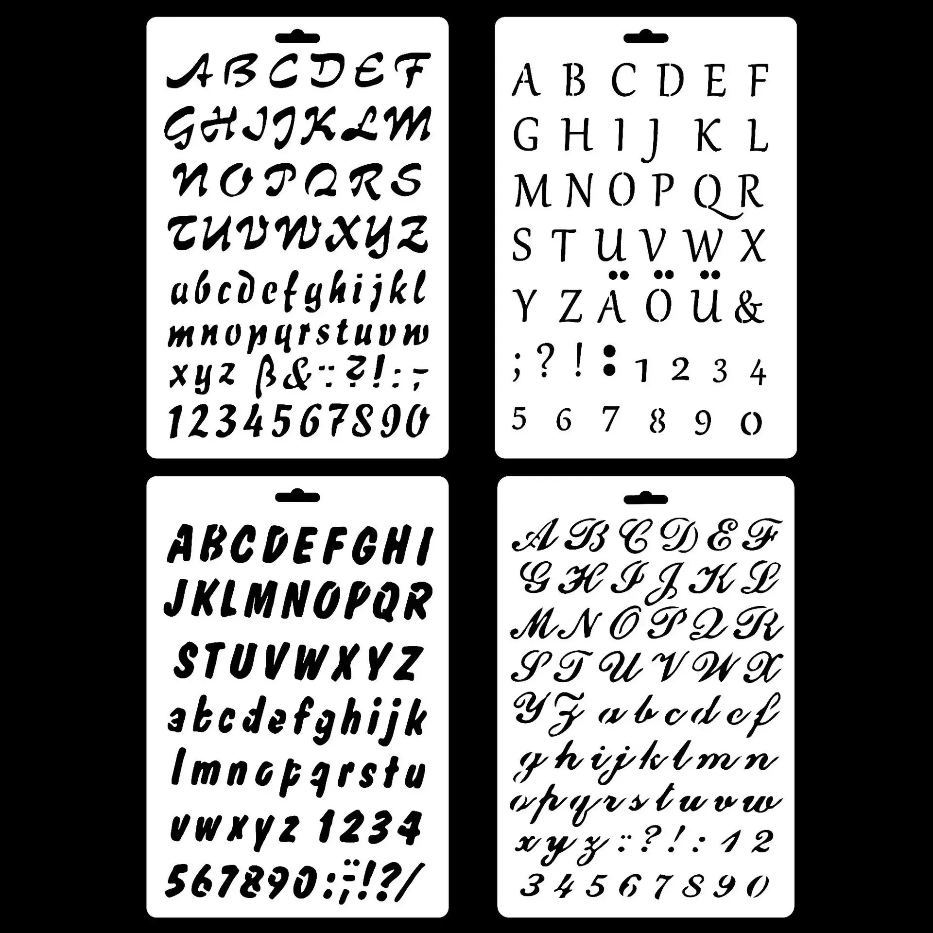 

Трафареты английский алфавит 4 шт.