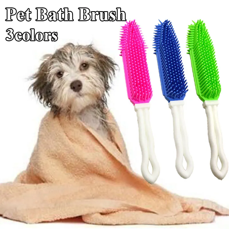 

Pet Brush Dog Bath Comb Massage Brush Hair Bath Brush Cleaning Grooming Tools Shower Sticky Hair Tool Long Handle Pet Supplies