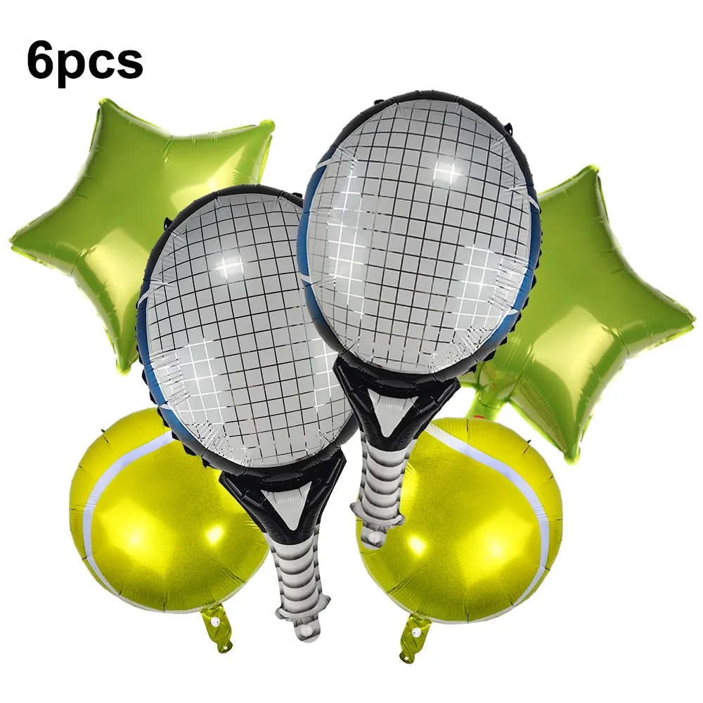 

6 зеленых фольгированных шаров для теннисной вечеринки