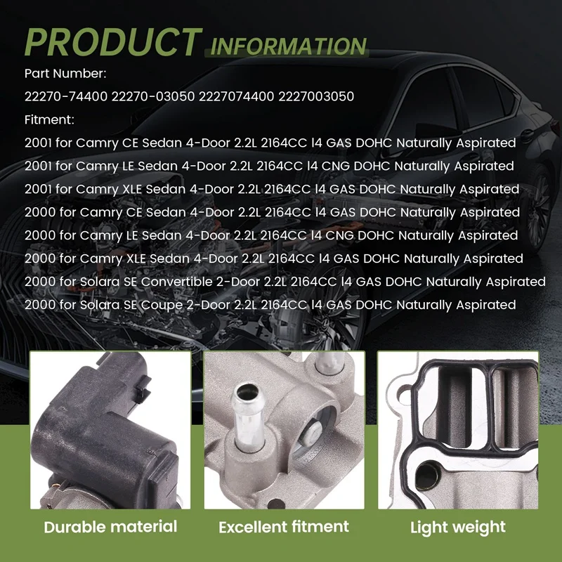 22270-74400 клапан контроля скорости холостого хода воздуха для Toyota Camry CE LE XLE Solara SE 22270