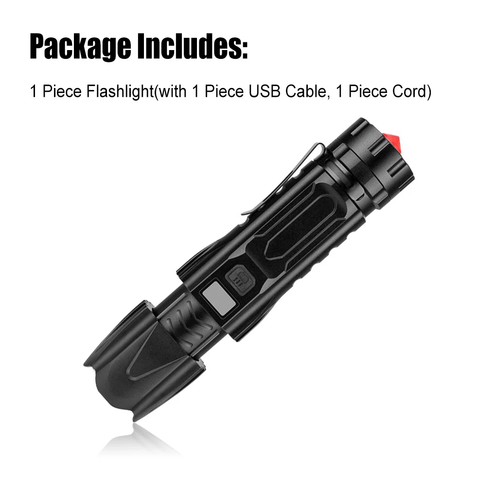 

LED Flashlight Rechargeable Aluminum Alloy 4 modes Torch Handheld Powerful Zoomable Flash Light Lamp Camping Lighting