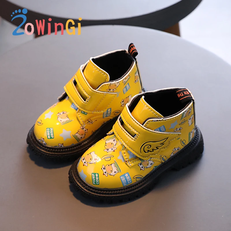 

Ботинки детские, для девочек, в британском стиле, со шнуровкой, теплые, Нескользящие, размер 21-30