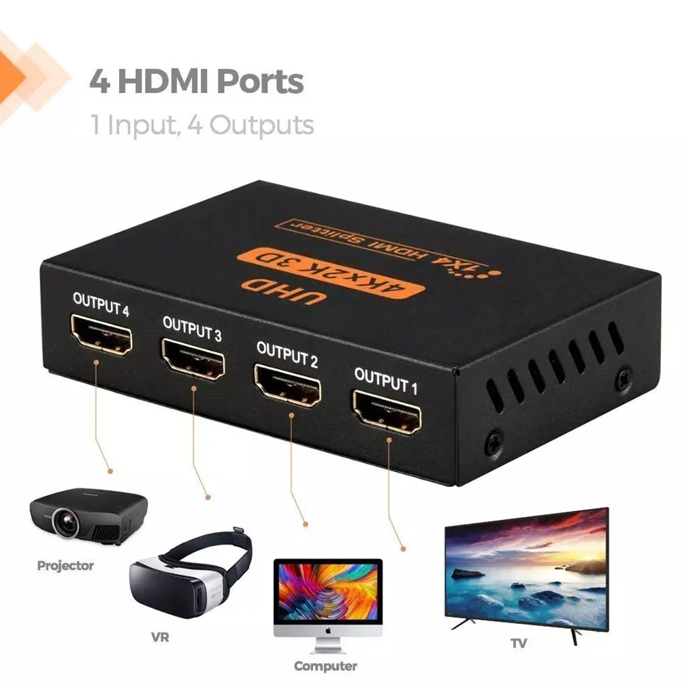 4k Hdmi-Compatible Splitter 1x4 Full Hd 1080p Video Switch Switcher 1 In 4 Out Amplifier Adapter For DVD Home Shopping Malls