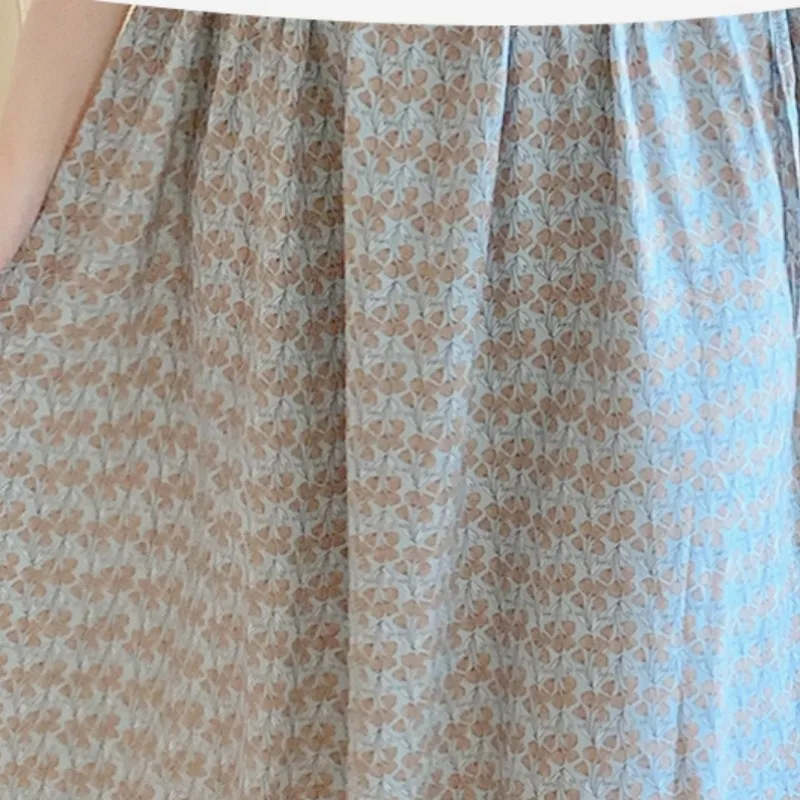 Young La Viscose Summer Thin Dresses Pajama Round-Neck Cotta Can Be Worn Externally One Size Loose Fitting Night Gown For Women