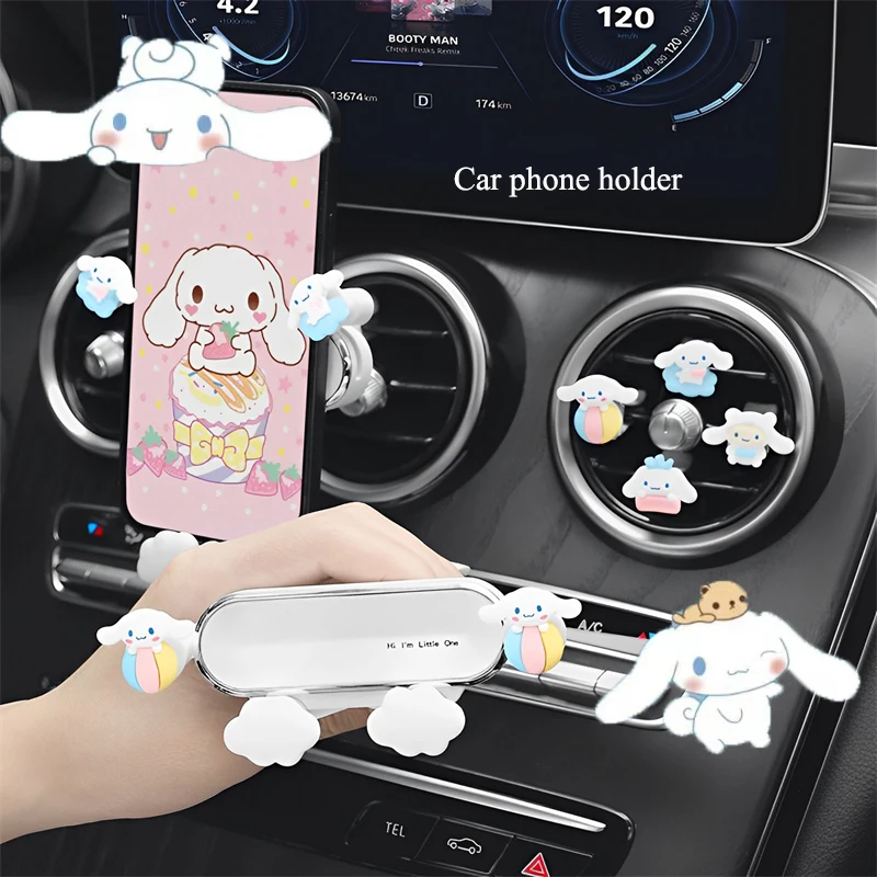 

Sanrio Kawaii Cinnamoroll Автомобильная фоторамка мультяшная Автомобильная воздушная розетка стандартная опорная рамка аксессуары для интерьера