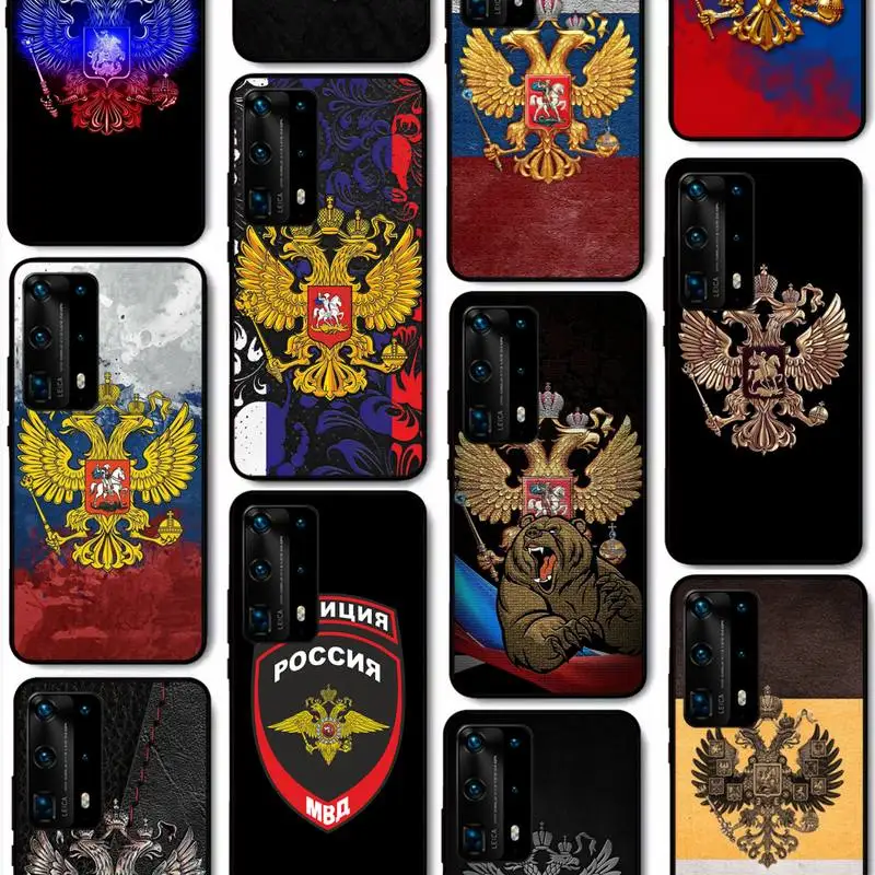 

Russia Russian Flags Poccnr Emblem Phone Case for Huawei P30 P 40 20 10 8 9 lite pro plus smart 2019 coque