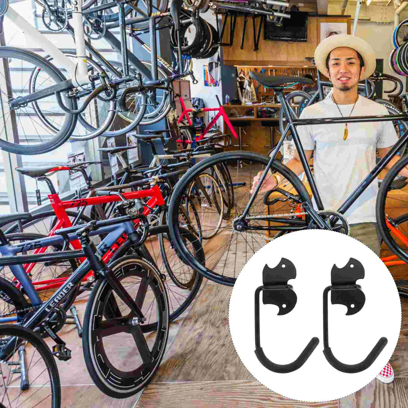 

2 Pcs Wall Mount Garage Hooks Ceiling Vertical Utility Bike Rack Steel Metal Hangers Heavy Duty