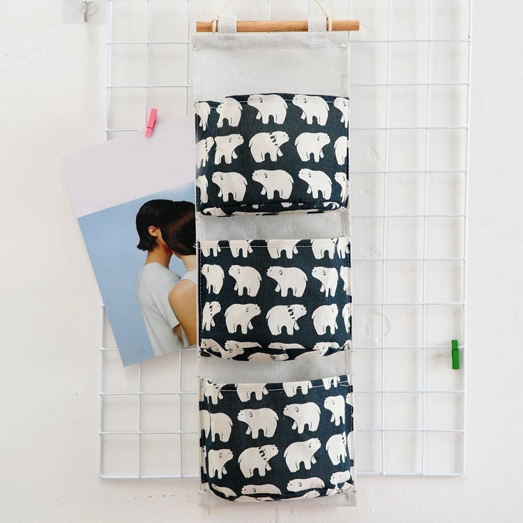 

Настенная сумка для хранения Inter&weave, льняная, 3 кармана