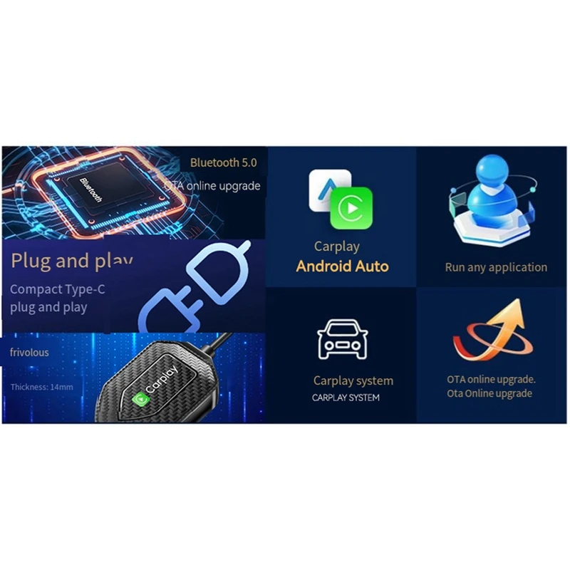 2 в 1 автомобильный беспроводной адаптер для Android