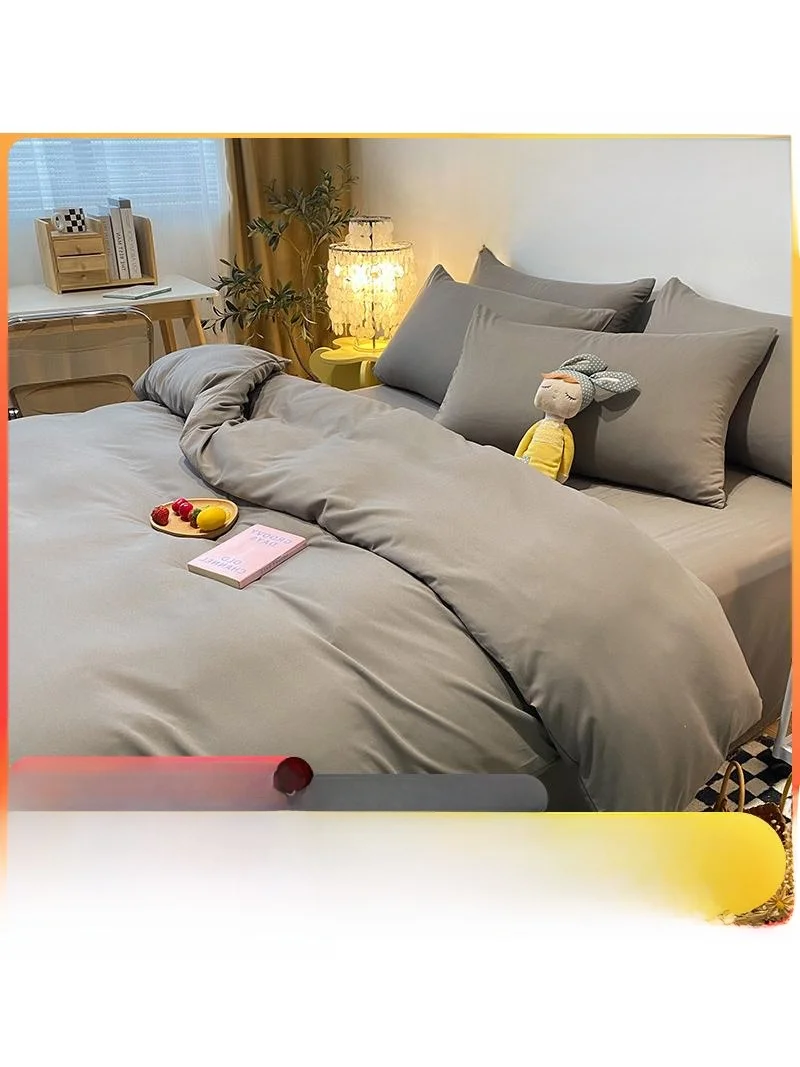 Factory Solid Four-Piece Set Bedding Article Sanding 4 Bed Sheets Gift Quilt Cover Dormitory 3 Three-Piece Hy5526