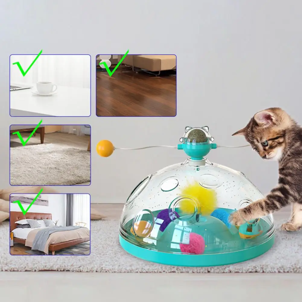 

Eco-friendly Exquisite Windmill Catnip Ball Cat Pet Toy Plastic Catnip Toy Reusable for Home