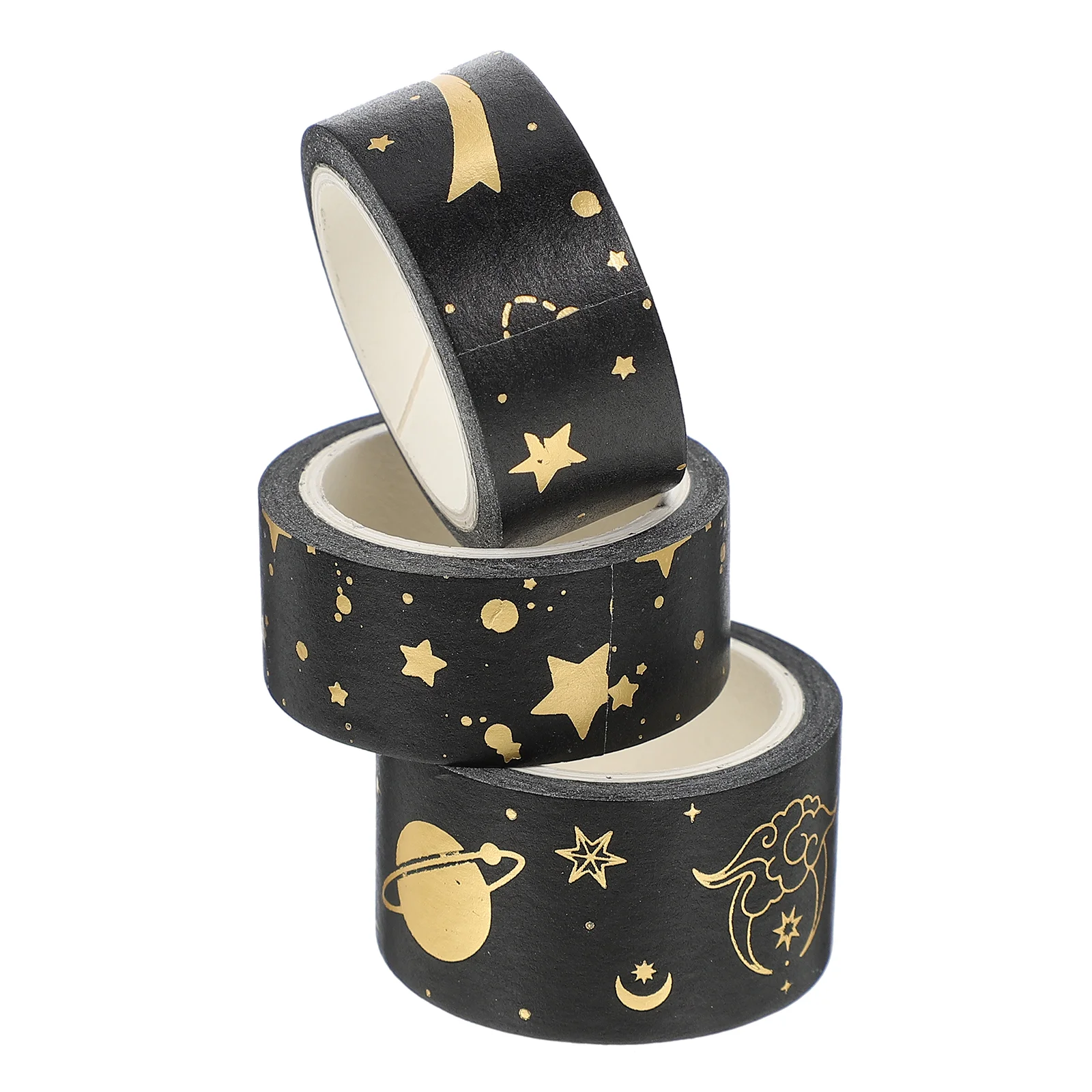 

3 Rolls Washi Tape Gift Stickers Diary Tape Pretty Moon Scrapbook Tapes Wide Journal Tape Paper Sticker