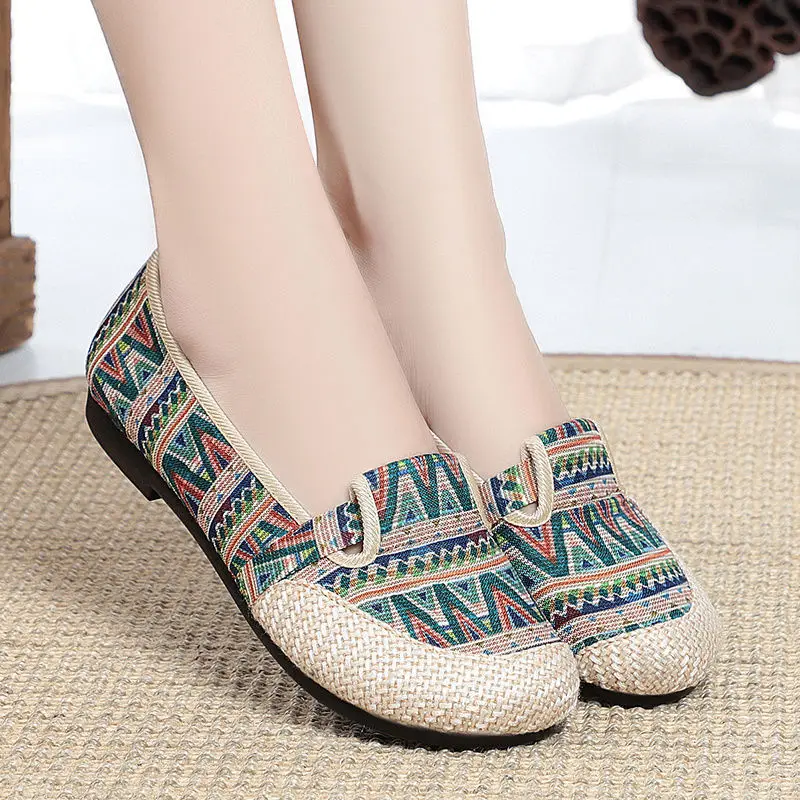 

2022 Women's Shoes Autumn National Style Vintage Shoes Flats Women Comfort Casual Shoes Loafers Women Lazy Shoes Zapatos Mujer