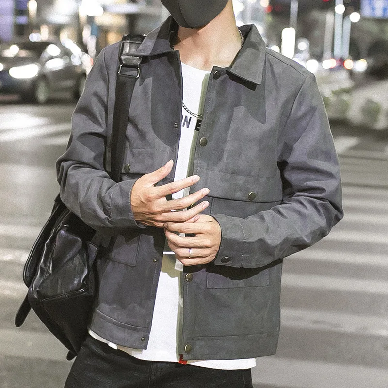 

Jacket Men 2022 Spring and Autumn New Korean Tide Brand Casual Jacket Men's Hong Kong Style Cardigan Handsome Men's Clothing