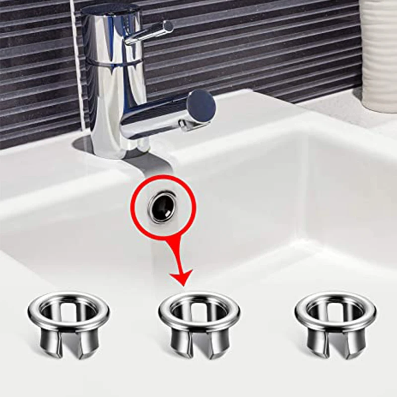 

Bathroom Basin Sink Overflow Ring Six-foot Round Insert Chrome Hole Cover Cap 50PB Modern Tub Stopper Bathtub Drain Stopper