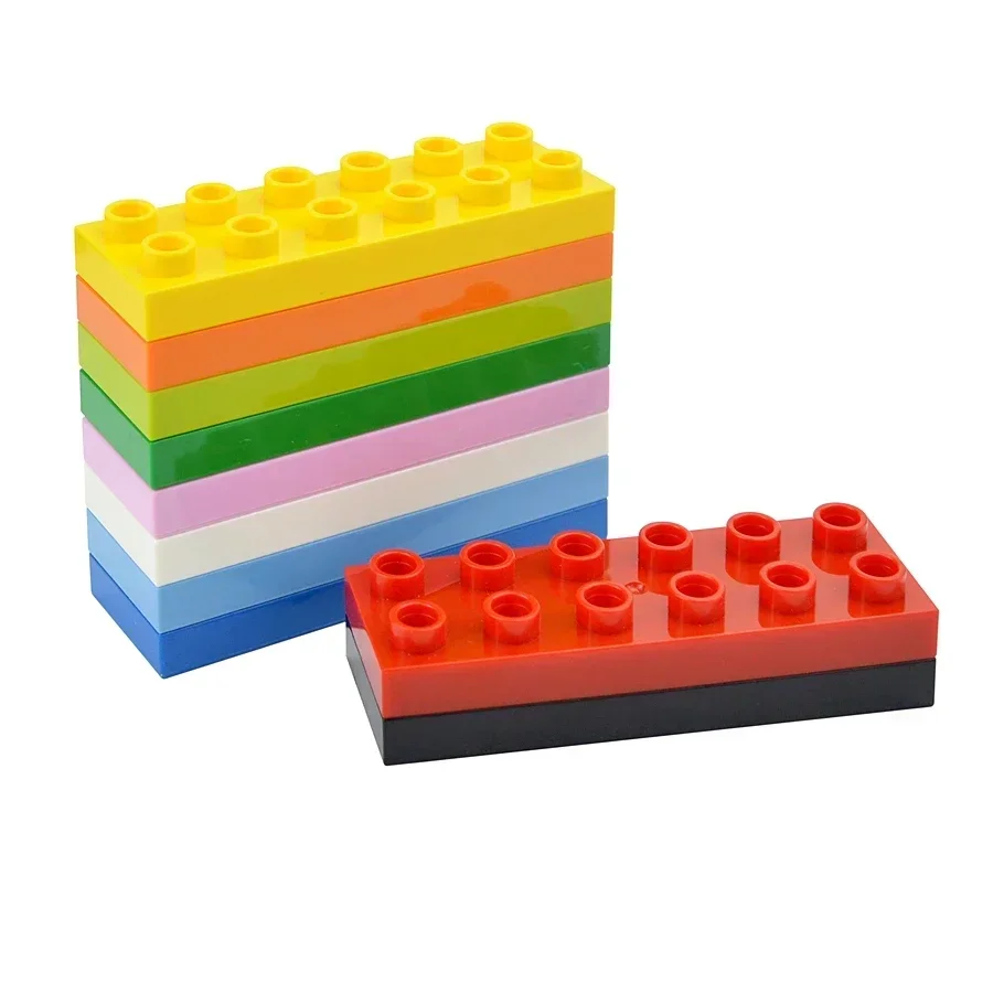 Строительные блоки большого размера 2X6 5 шт. тонкие красочные кирпичи совместимые