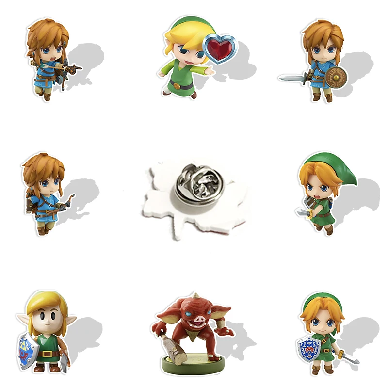 

Bandai Cute Q Version The Legend of Zelda Role Shape Acrylic Lapel Pins Epoxy Resin Brooches Accessories Cartoon Jewelry MK178