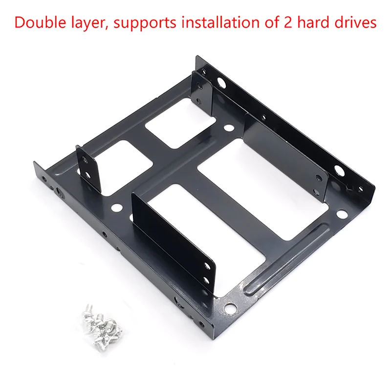 

2.5 To 3.5 Solid-state Drive Bracket Desktop Laptop Standard Bracket SSD Metal Double-layer Hard Drive Bracket