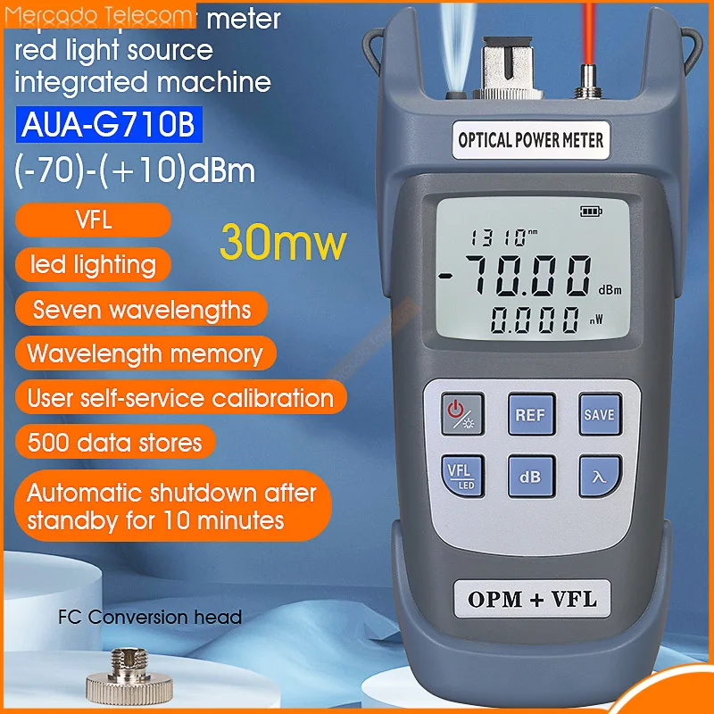 

AUA All-IN-ONE Optical Power Meter with Visual Fault Locator optical fiber tester 5KM 10km 20KM 30km VFL 1/10/20/30MW