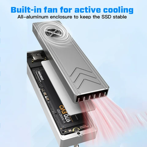 Корпус для SSD IRhasta алюминиевый с вентилятором