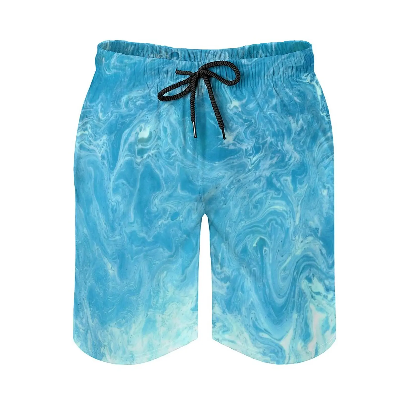 

Ocean Turquoise Print Swim Beach Board Shorts Swimsuit Loose Men's Trunks Breathable Turquoise Blue Warm Beautiful Cold Cool