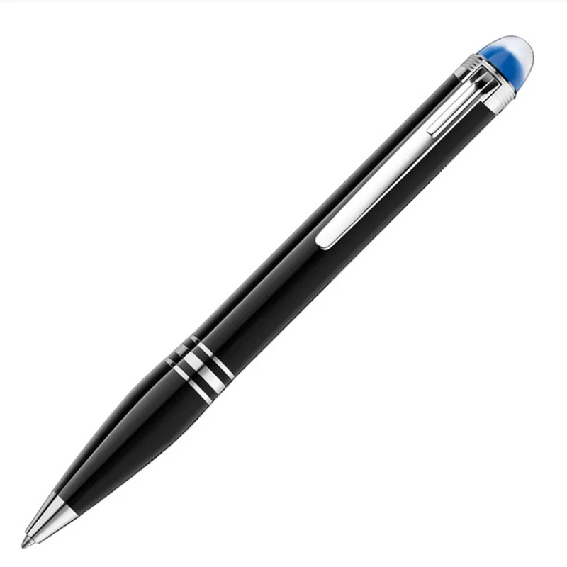 

Luxury MB Monte Black Ballpoint Roller Ball Fountain Pen with Blue Planet Crystal Head Calligraphy Blance MB Pen for Writing