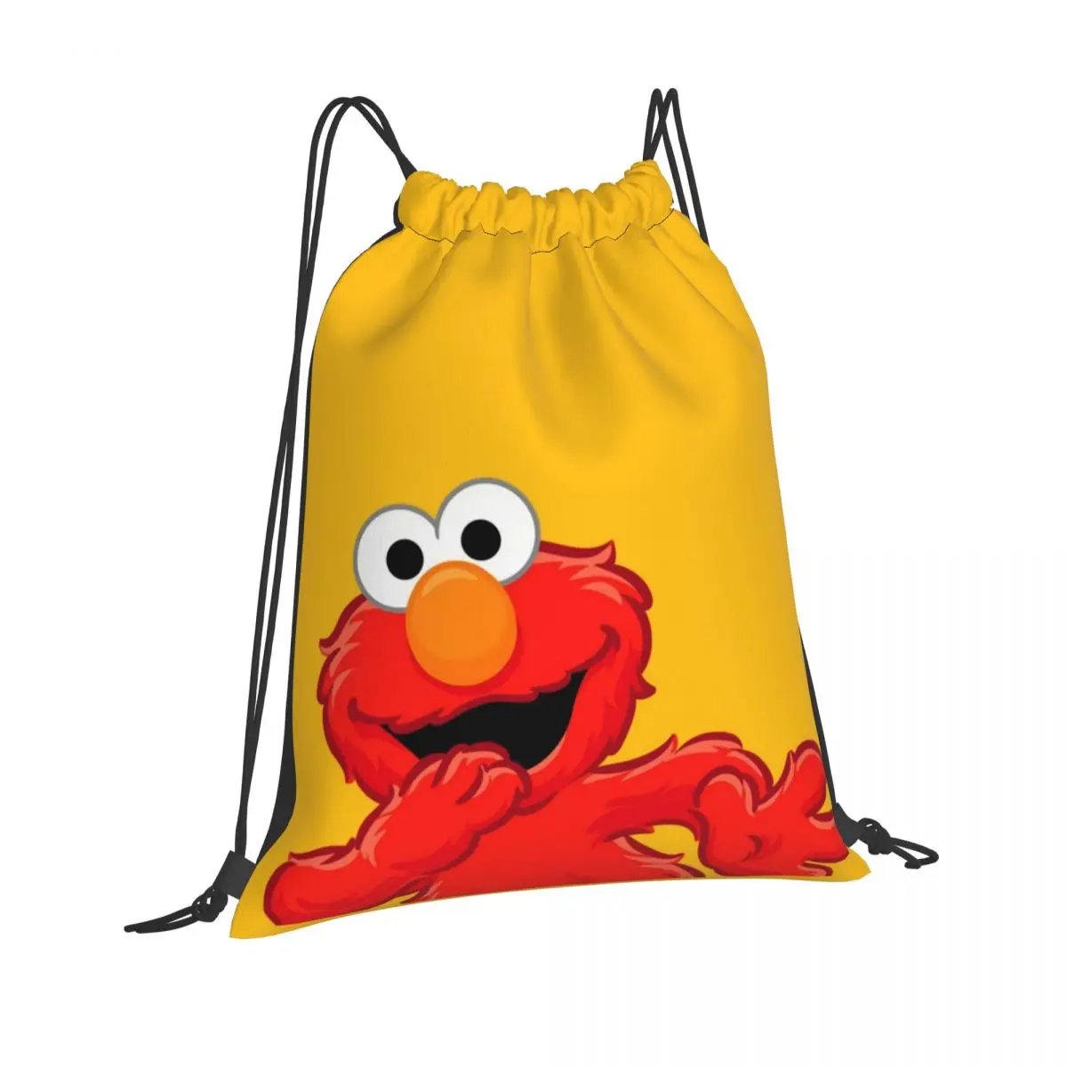 Elmo Yellow Sesame Street Drawstring Bags Gym Pouch 3D Print Backpack Shoe Bag