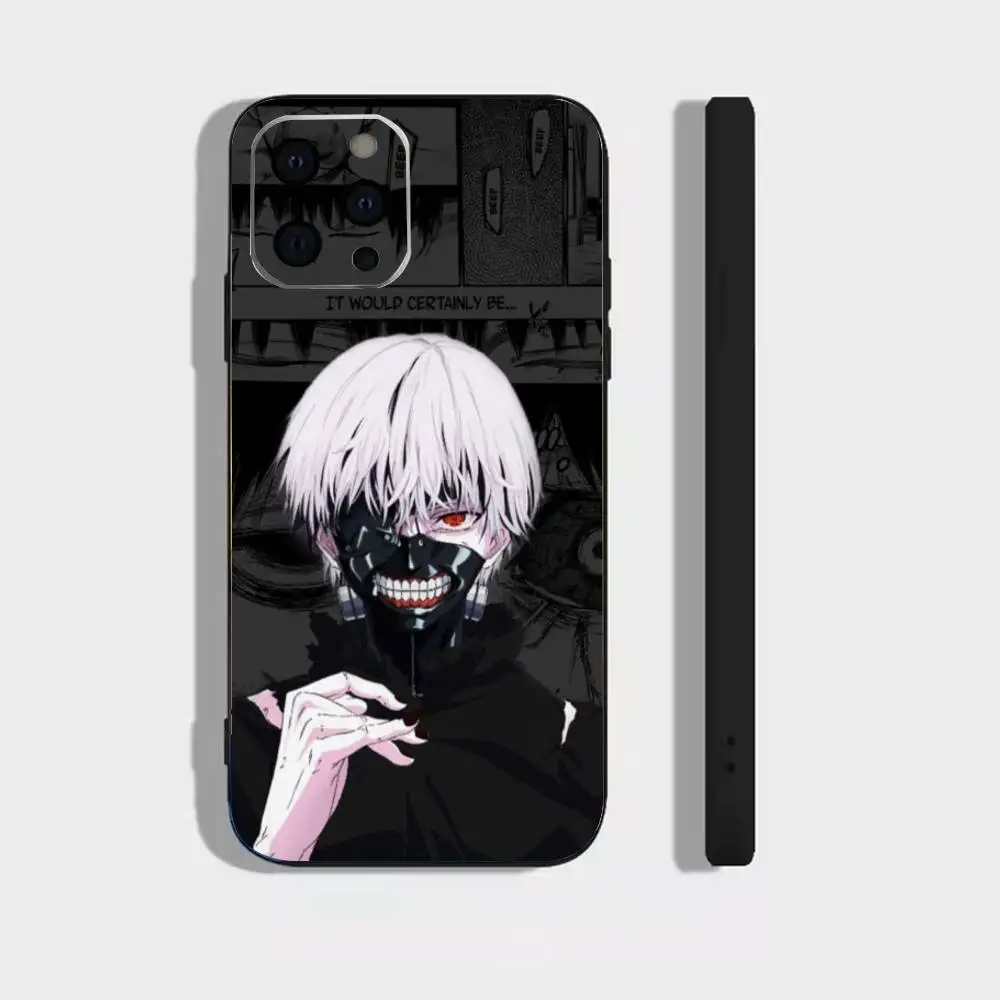 Фото Чехол для телефона Tokyo Ghoul Kaneki Ken (аниме) для iPhone 17, 16, 15, 14, 13, 12, 11 Plus, Pro Max и других моделей, мягкий черный чехол №4