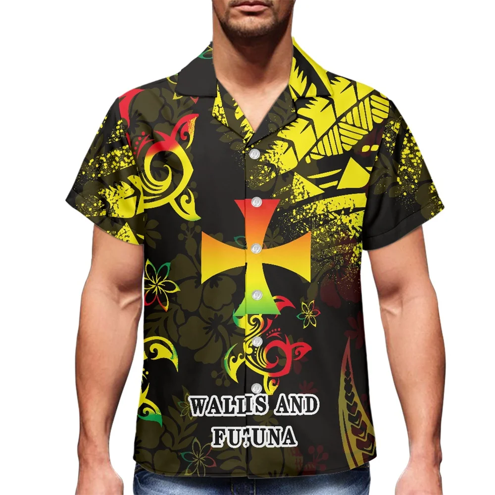 

Fashion Polynesian Tribe Futuna 3D Printed Shirt Summer Casual Harajuku Men's Short Sleeve Shirt Top