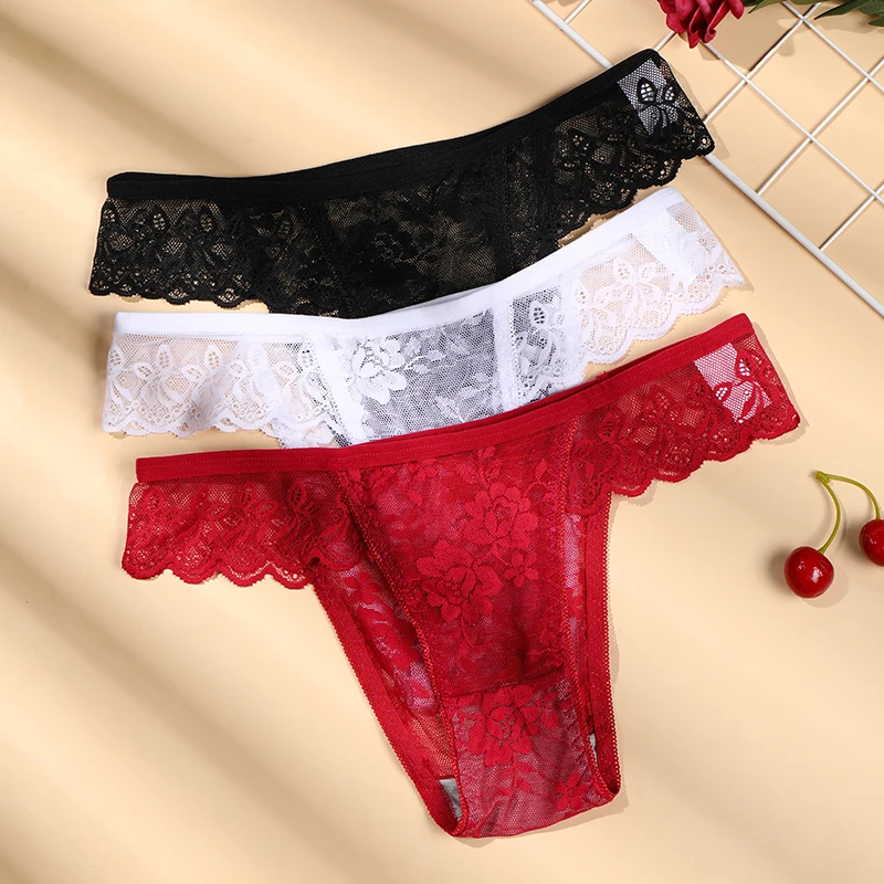 

Lace T-back Woman's Panties Sexy Tanga Transparent Female Underwear Breathable Soft Intimates Ladies Thongs New 1pcs BANNIROU