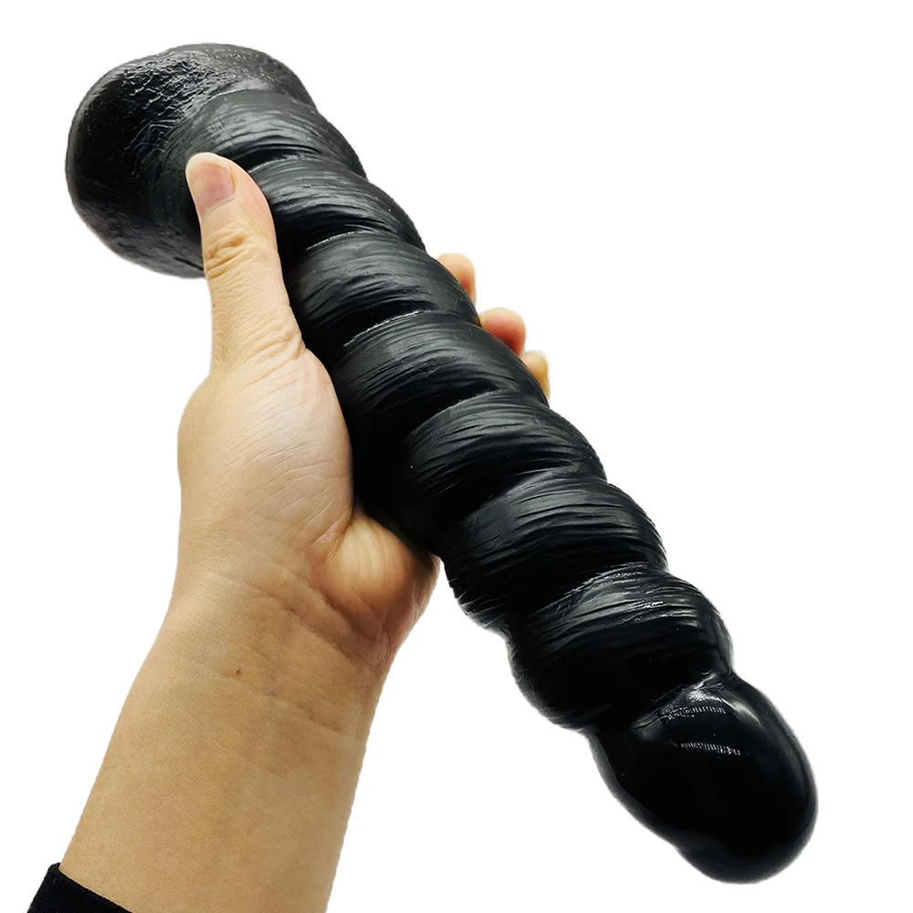 

QKKQ Black Long Conch Anal Plug Sex Toys Vaginal Anus G-Spot Orgasm Masturbators Large Dildo with Suction Cup for Women Men