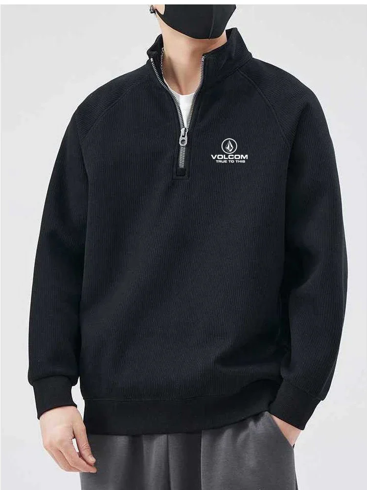 Мужская бархатная спортивная одежда Volcom Aoli толстовка осенне-зимний теплый