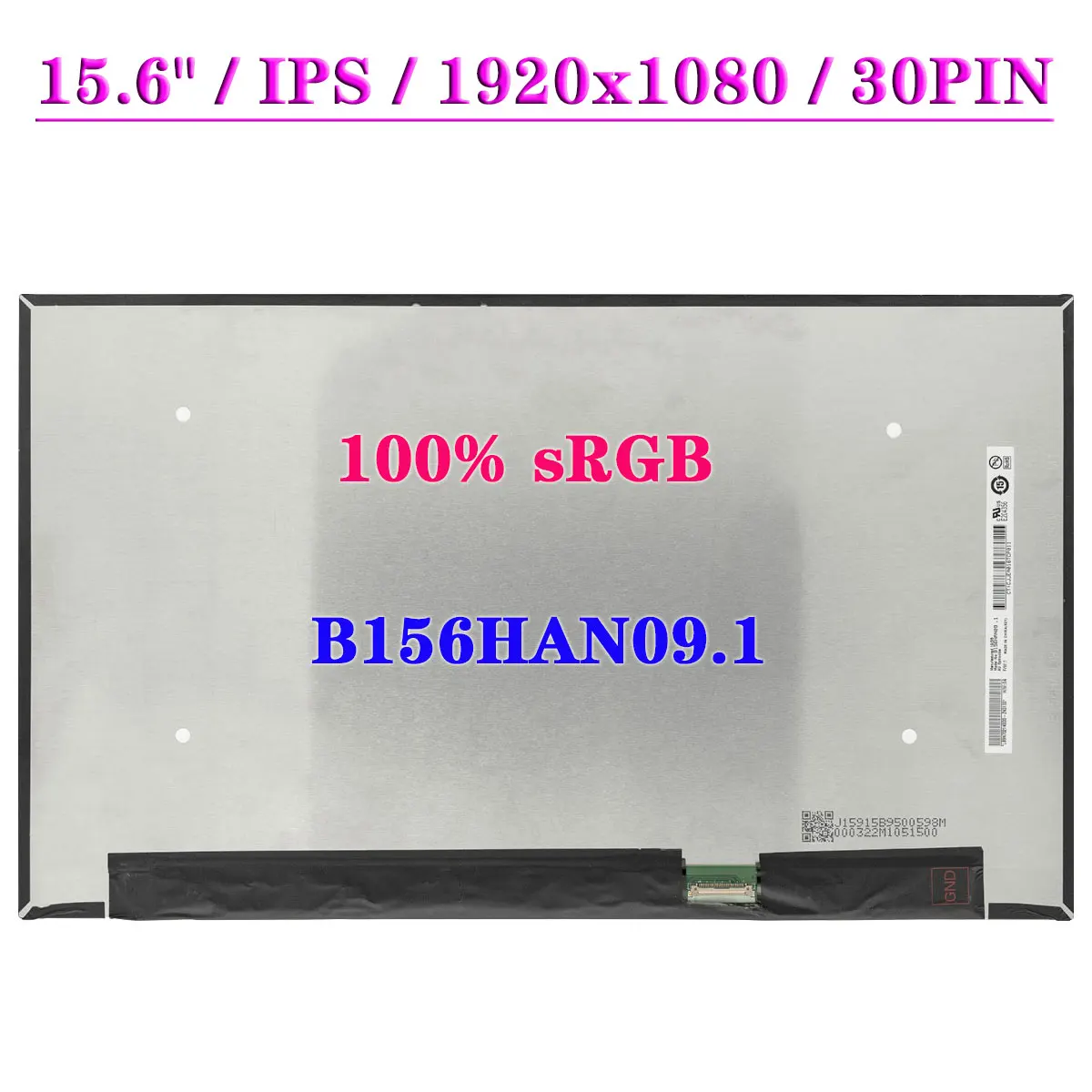 15 6-дюймовая матричная панель дисплея FHD B156HAN09.1 EDP 30Pin 1920x1080 IPS 100% sRGB ЖК-экран для