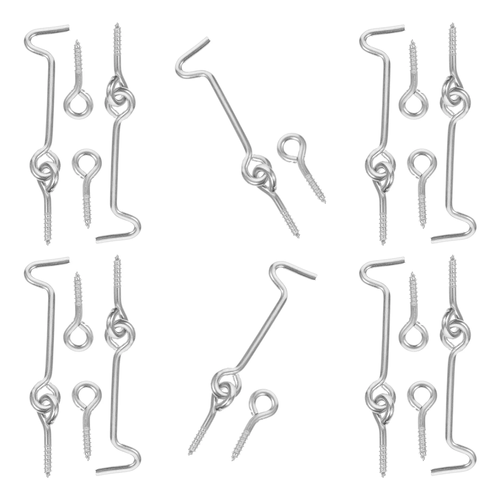 

10 Sets Hook And Eye Latch Replacement Screen Door Latch Carbon Steel Lock Latch